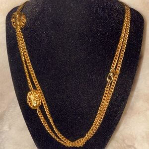 Kenneth Jay Lane 24 inch satin gold necklace